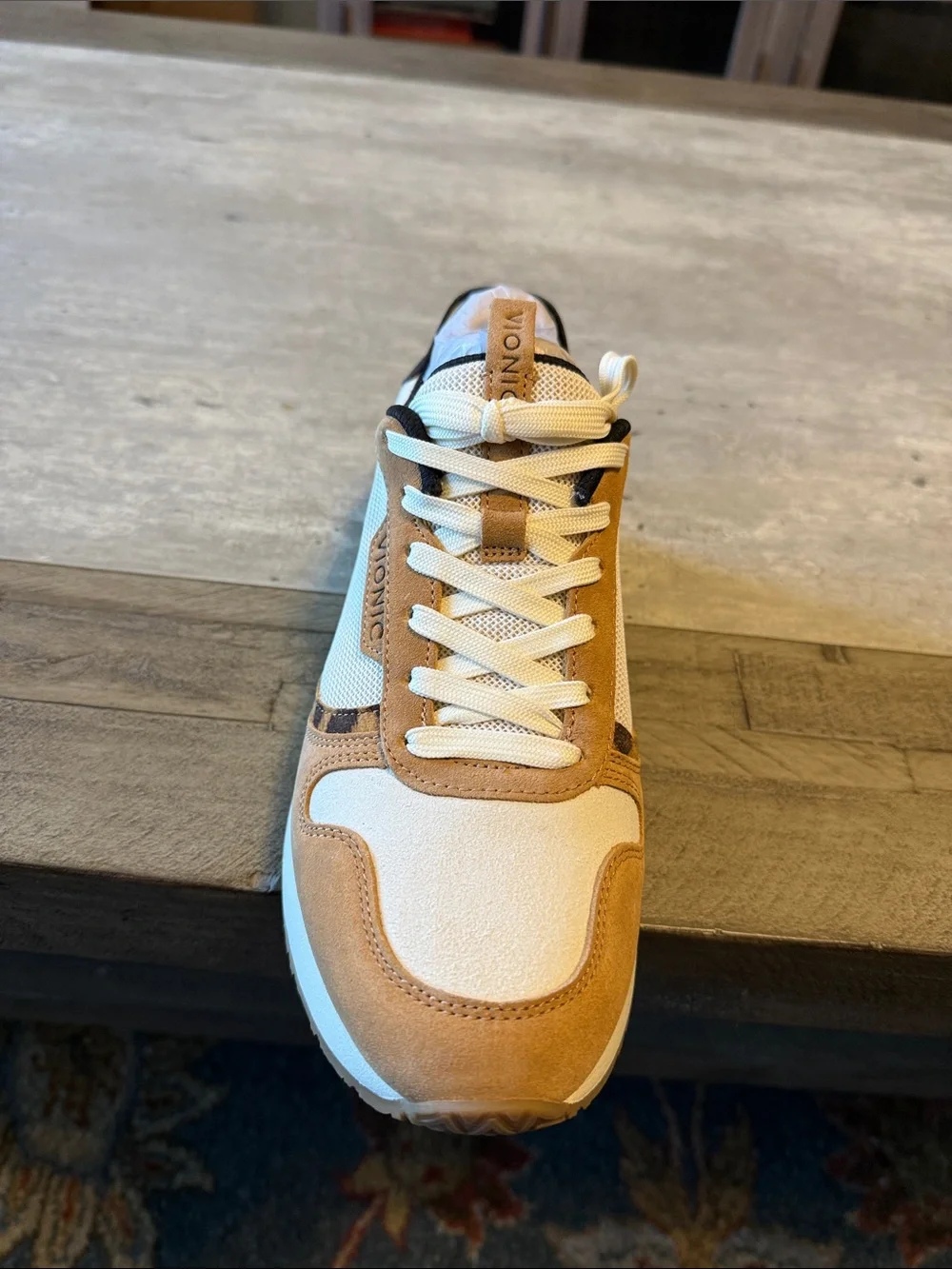 Vionic Low-Top Sneaker in White, Tan & Leopard - Picture 2 of 8